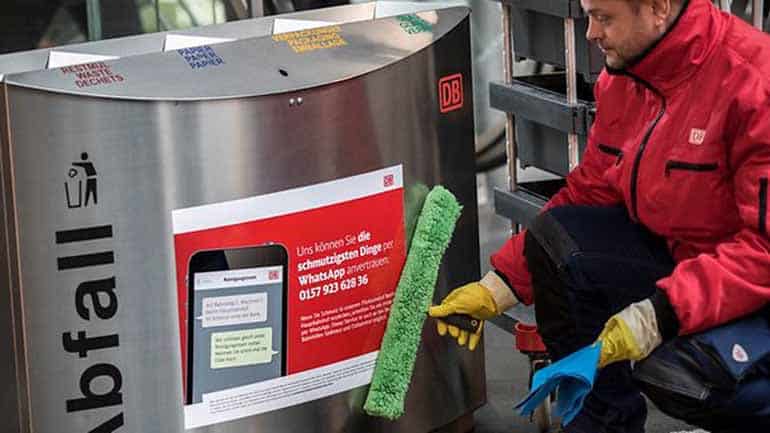 Bahnsteig-Reinigung per WhatsApp