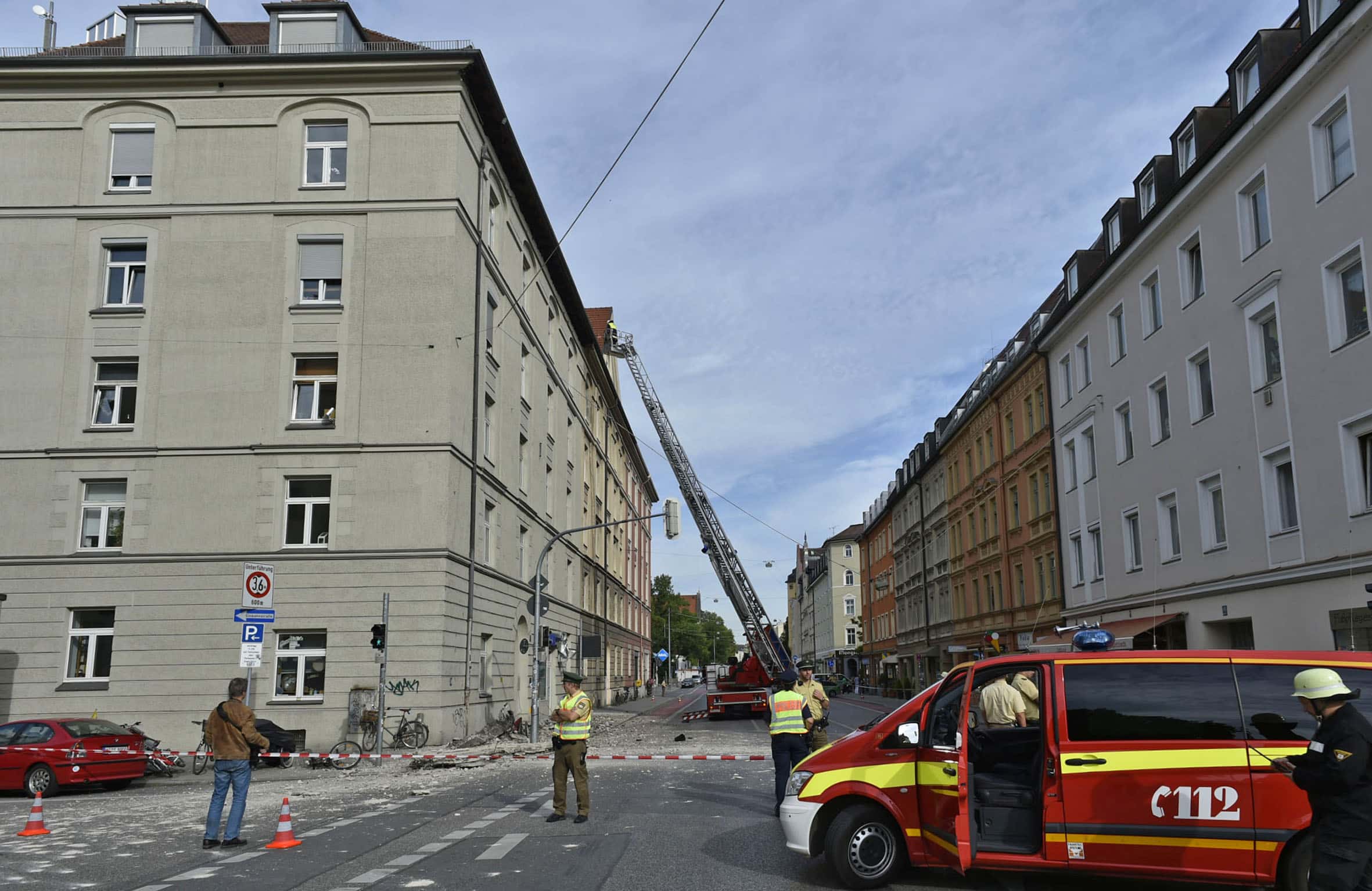 Absturz von Betonteilen in der Kapuzinerstraße