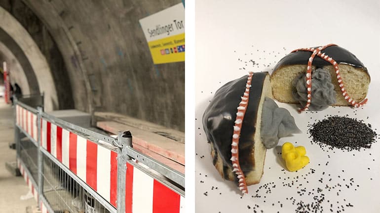 Münchner U-Bahn-Stationen als Krapfen