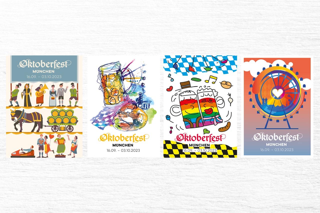 Publikumsvoting zum Oktoberfest-Plakat 2023