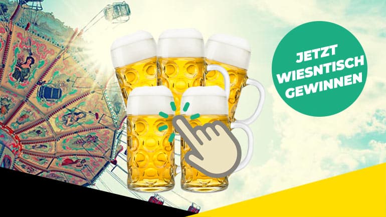 Maßkrüge online finden und Wiesntisch gewinnen