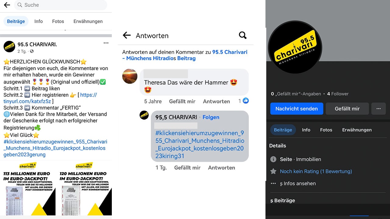 95.5 Charivari Fake-Profile treiben auf Facebook ihr Unwesen: So erkennst du sie!